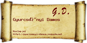 Gyurcsányi Damos névjegykártya